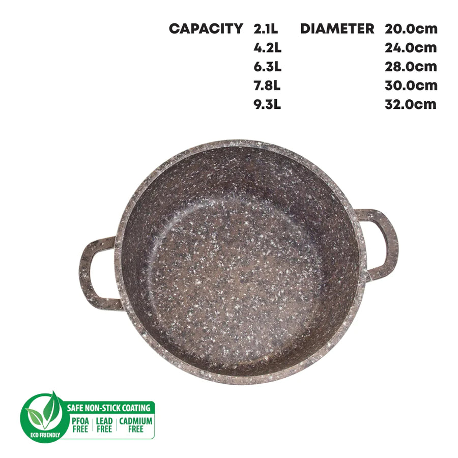 Granite Stockpots With Induction - NESSA GRANUM - Brown - 5 Pcs Set