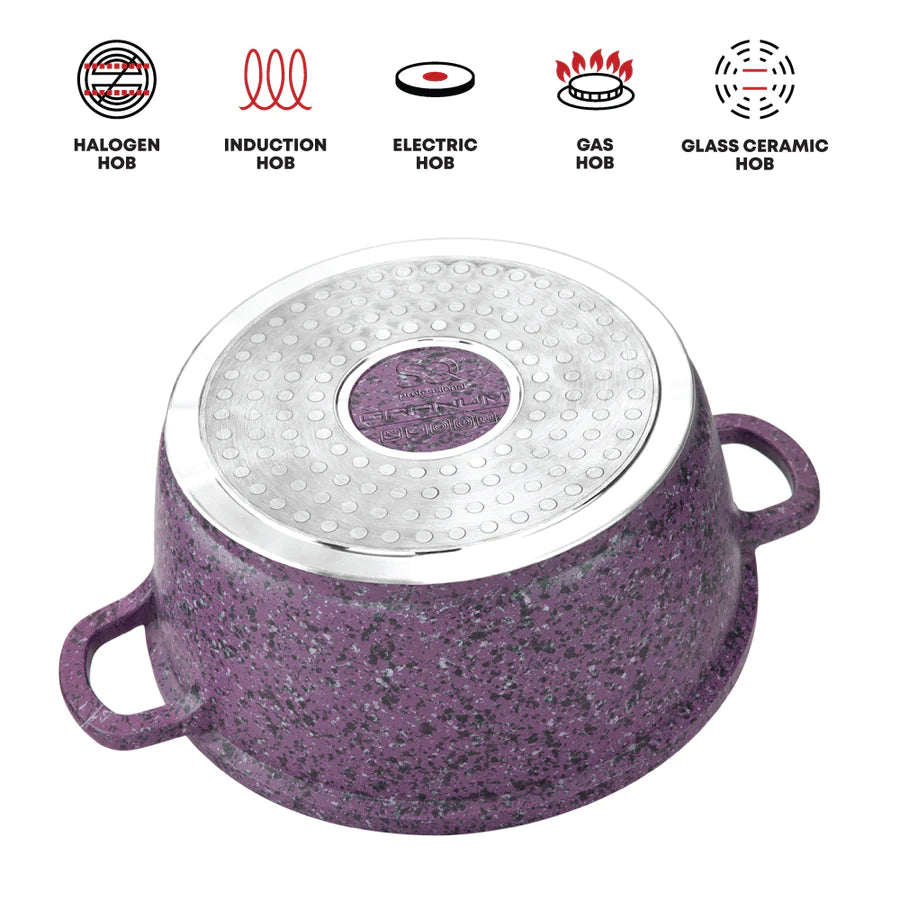 Granite Stockpot With Induction - NESSA GRANUM - Purple - 30cm