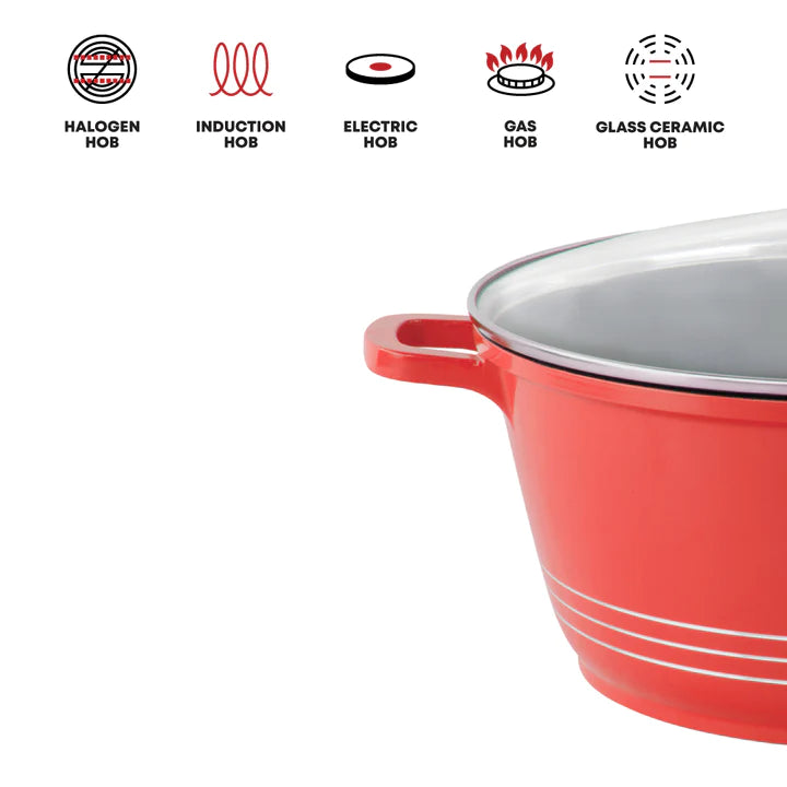 Die Cast Stockpot With Induction - DURANE - Red - 32cm