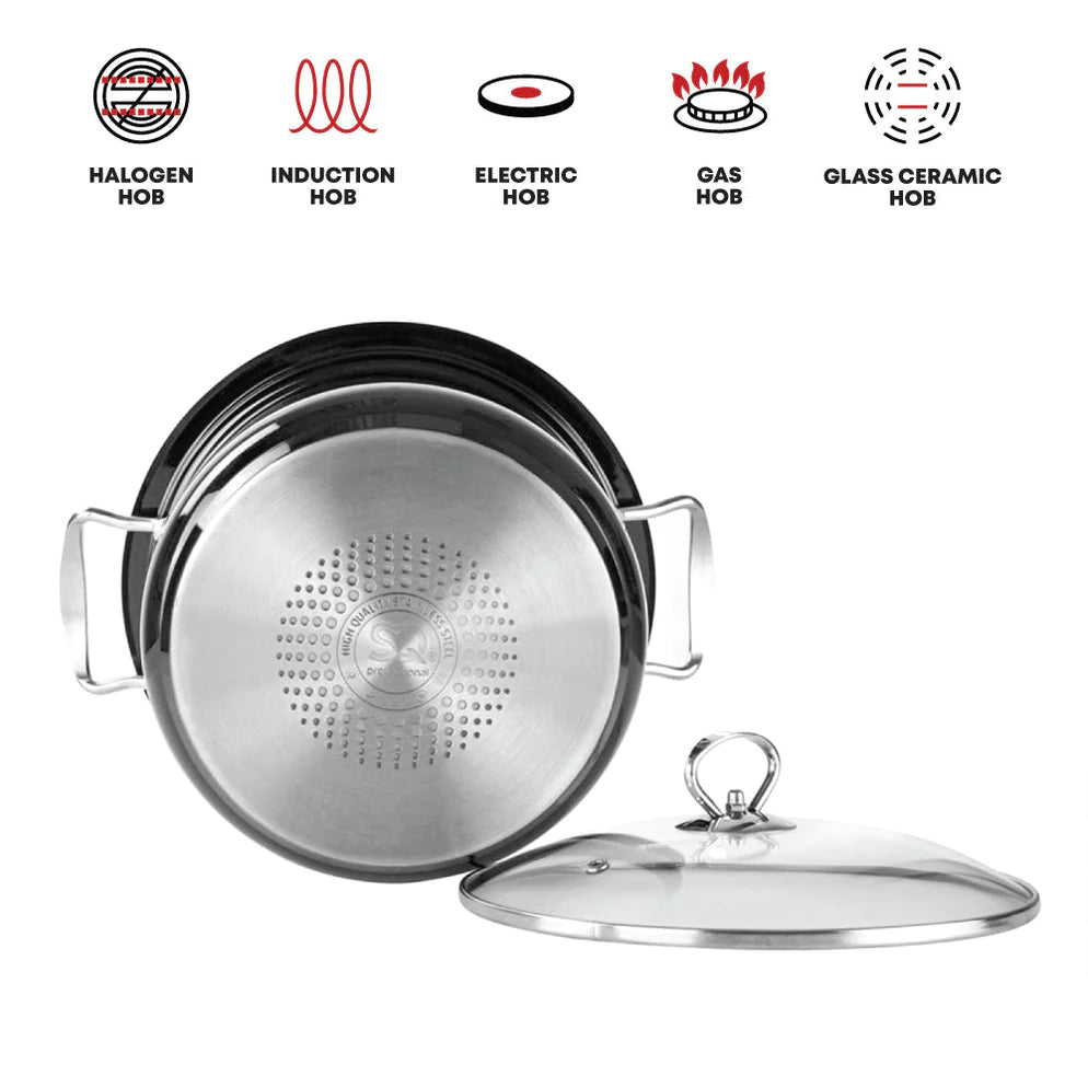 Stainless Steel Stockpot - Induction Base - ONYX - 28cm