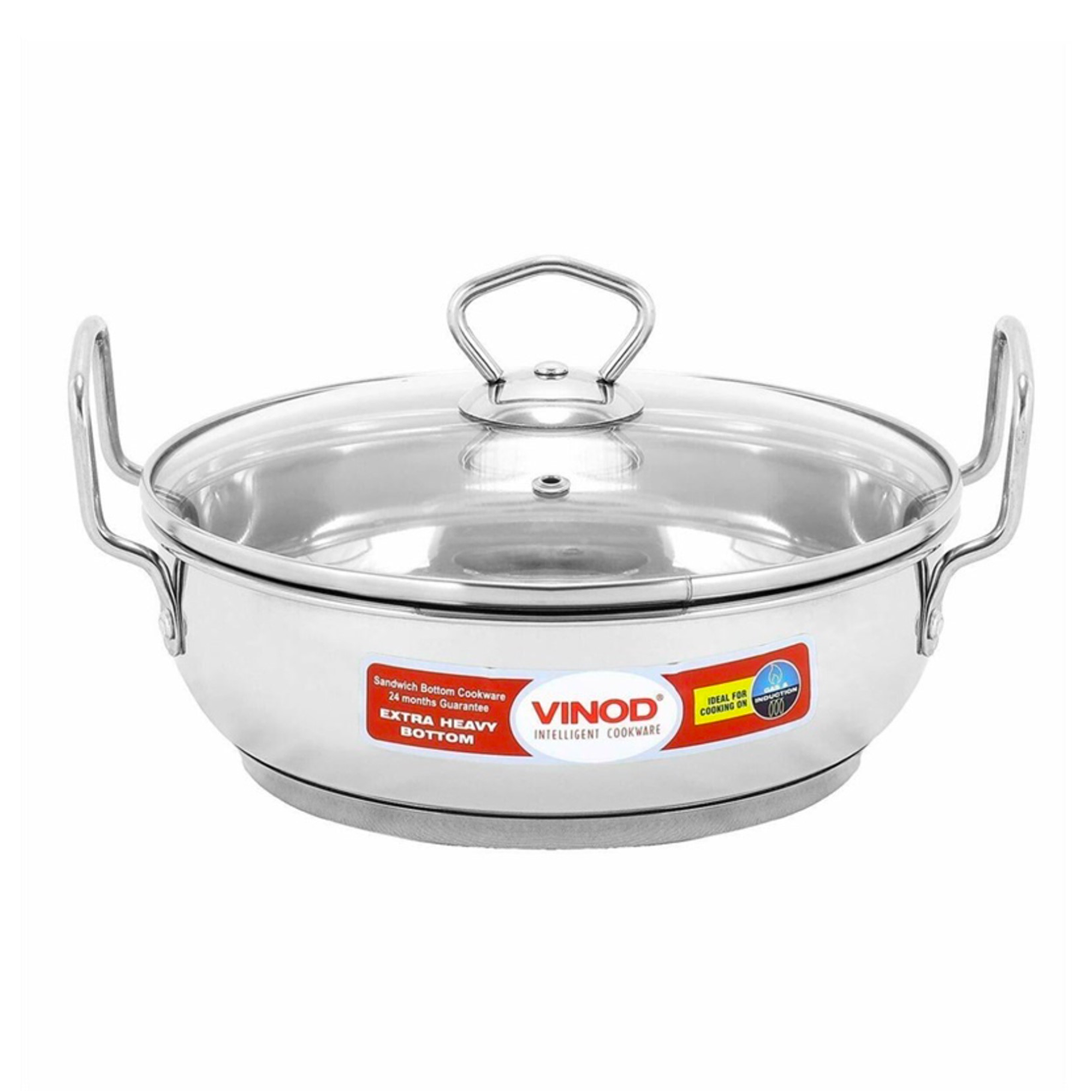 Vinod Stainless Steel Wok/Kadai - Induction Friendly - 30cm