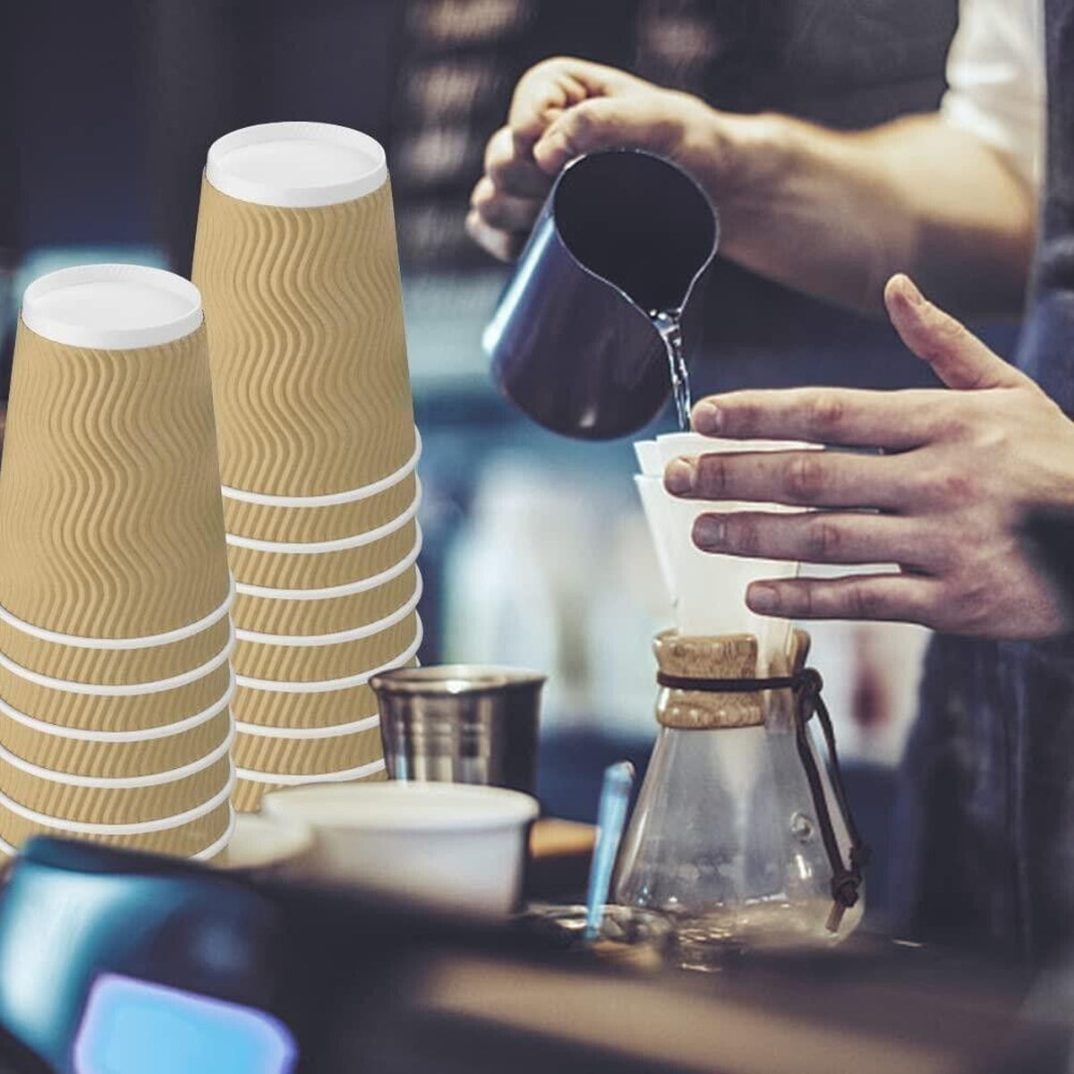 Disposable Cups With Lid 8 Oz - 200 Pcs