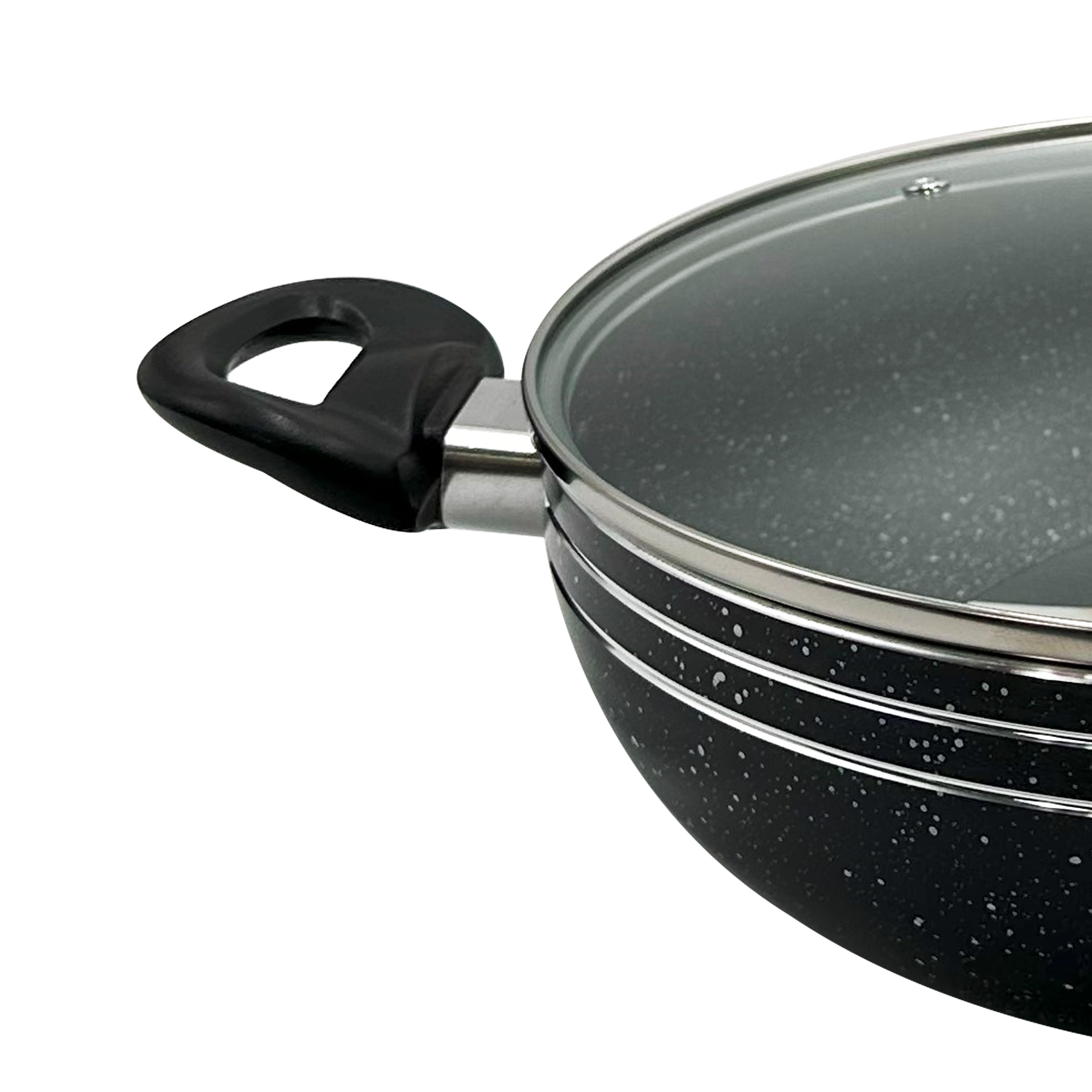 JS Induction Base Two Handle Wok/Kadai With Glass Lid - 20cm