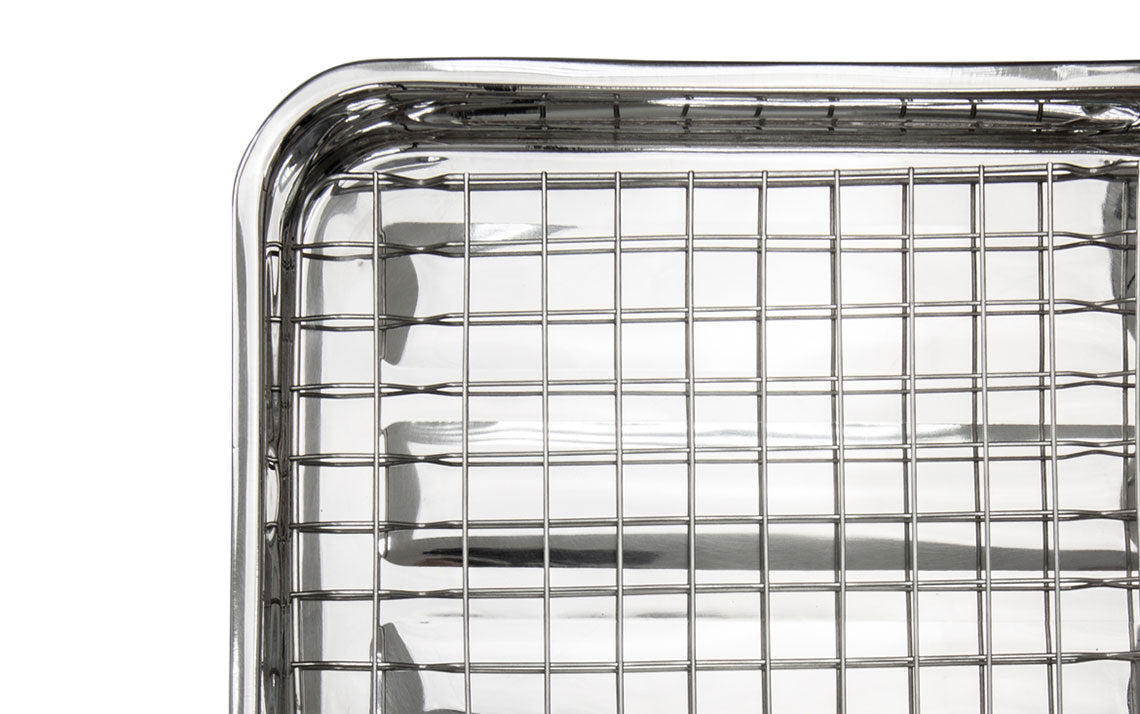 Stainless Steel Roasting Tray - With Rack/Grill - Small