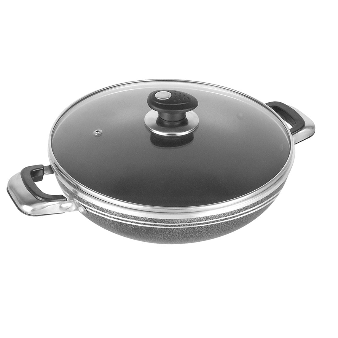 Two handle Wok / Kadai - UNA - Black - 24cm