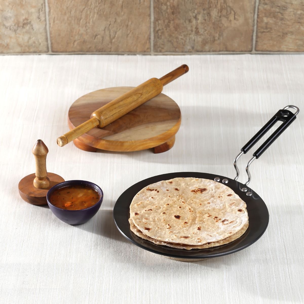Vinod Hard Anodised Tawa - Induction Base - Black - 25cm
